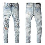 Light Blue Distressed Slim Skinny Jeans