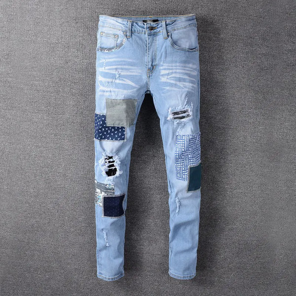Skinny Jeans with Distressed Holes