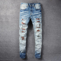 Light Blue Distressed Slim Skinny Jeans