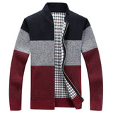 Winter Men's Jackets Thick Cardigan Coats Mens Brand Clothing Autumn Gradient knitted Zipper Coat