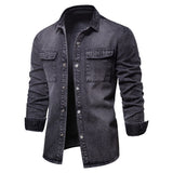 AIOPESON 100% Cotton Denim Jackets Men Casual Solid Color Pocket Thin Jacket for Men Style Spring High Quality Men Clothing