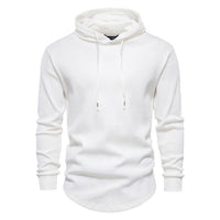 AIOPESON Cotton Streetwear Hoodies Men Casual Hip Hop Solid Color Waffle Pullover Sweatshirt Men New Autumn Simple Hoodie Male