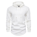 AIOPESON Cotton Streetwear Hoodies Men Casual Hip Hop Solid Color Waffle Pullover Sweatshirt Men New Autumn Simple Hoodie Male