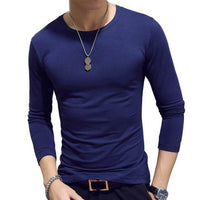 2020 Spring Men T-Shirts Long Sleeve O-Neck Casual Fitness Jogging Solid Fashion Tee Basic Running Homme Top Clothing - Hig4dm