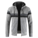 Luulla Sweater Coat Men 2020 Spring Thick Warm Hooded Cardigan Jumpers Jacket Men Striped Cashmere Wool Liner Zipper Fleece Coat