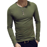 2020 Spring Men T-Shirts Long Sleeve O-Neck Casual Fitness Jogging Solid Fashion Tee Basic Running Homme Top Clothing - Hig4dm