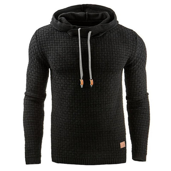 Men Solid Color  Plaid Hoodies Breathale Casual Sportswear