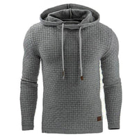 Men Solid Color  Plaid Hoodies Breathale Casual Sportswear