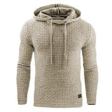 Men Solid Color  Plaid Hoodies Breathale Casual Sportswear