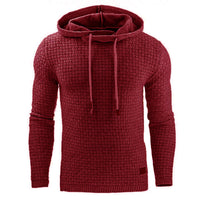 Men Solid Color  Plaid Hoodies Breathale Casual Sportswear