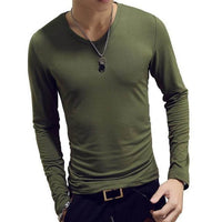 2020 Spring Men T-Shirts Long Sleeve O-Neck Casual Fitness Jogging Solid Fashion Tee Basic Running Homme Top Clothing - Hig4dm