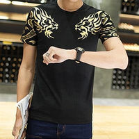 Summer Fashion Men's T Shirt Casual Patchwork Short Sleeve T Shirt Mens Clothing Trend Casual Slim Fit Hip-Hop Top Tees 5XL - Hig4dm