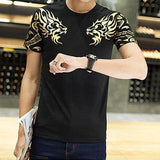 Summer Fashion Men's T Shirt Casual Patchwork Short Sleeve T Shirt Mens Clothing Trend Casual Slim Fit Hip-Hop Top Tees 5XL - Hig4dm