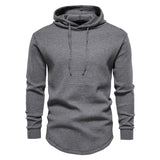 AIOPESON Cotton Streetwear Hoodies Men Casual Hip Hop Solid Color Waffle Pullover Sweatshirt Men New Autumn Simple Hoodie Male