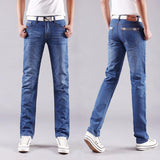 Classic Men Casual Mid-Rise Straight Denim Jeans Long Pants Comfortable Trousers Loose Fit New Brand Menswear man's jeans - Hig4dm