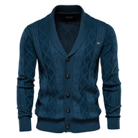 AIOPESON Cotton Argyle Cardigan Men Casual Single Breasted Solid Color Business Mens Cardigans New Winter Fashion Sweater Man