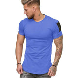 Short Sleeve Zipper Shoulder Streetwear Hip Hop Summer T Shirt Men Longline Curved Hem Tshirt Slim Funny T-Shirt Plus Size M-3XL