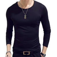 2020 Spring Men T-Shirts Long Sleeve O-Neck Casual Fitness Jogging Solid Fashion Tee Basic Running Homme Top Clothing - Hig4dm