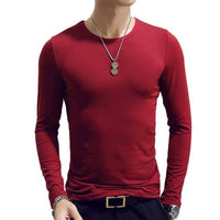 2020 Spring Men T-Shirts Long Sleeve O-Neck Casual Fitness Jogging Solid Fashion Tee Basic Running Homme Top Clothing - Hig4dm