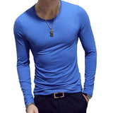 2020 Spring Men T-Shirts Long Sleeve O-Neck Casual Fitness Jogging Solid Fashion Tee Basic Running Homme Top Clothing - Hig4dm