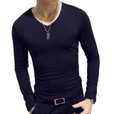 2020 Spring Men T-Shirts Long Sleeve O-Neck Casual Fitness Jogging Solid Fashion Tee Basic Running Homme Top Clothing - Hig4dm