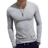 2020 Spring Men T-Shirts Long Sleeve O-Neck Casual Fitness Jogging Solid Fashion Tee Basic Running Homme Top Clothing - Hig4dm