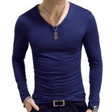 2020 Spring Men T-Shirts Long Sleeve O-Neck Casual Fitness Jogging Solid Fashion Tee Basic Running Homme Top Clothing - Hig4dm