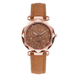 Dropshipping Women Romantic Starry Sky Wrist Watch Leather Rhinestone Designer Ladies Clock Simple Dress Gfit Montre Femme D30 - Hig4dm