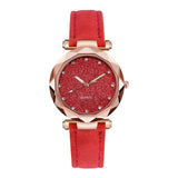 Dropshipping Women Romantic Starry Sky Wrist Watch Leather Rhinestone Designer Ladies Clock Simple Dress Gfit Montre Femme D30 - Hig4dm