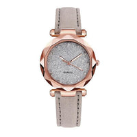 Dropshipping Women Romantic Starry Sky Wrist Watch Leather Rhinestone Designer Ladies Clock Simple Dress Gfit Montre Femme D30 - Hig4dm