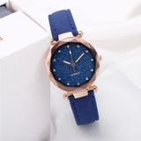 Dropshipping Women Romantic Starry Sky Wrist Watch Leather Rhinestone Designer Ladies Clock Simple Dress Gfit Montre Femme D30 - Hig4dm