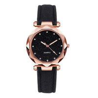 Dropshipping Women Romantic Starry Sky Wrist Watch Leather Rhinestone Designer Ladies Clock Simple Dress Gfit Montre Femme D30 - Hig4dm