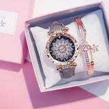 2019 Women Watches Bracelet set Starry Sky Ladies Bracelet Watch Casual Leather Quartz Wristwatch Clock Relogio Feminino - Hig4dm