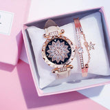 2019 Women Watches Bracelet set Starry Sky Ladies Bracelet Watch Casual Leather Quartz Wristwatch Clock Relogio Feminino - Hig4dm