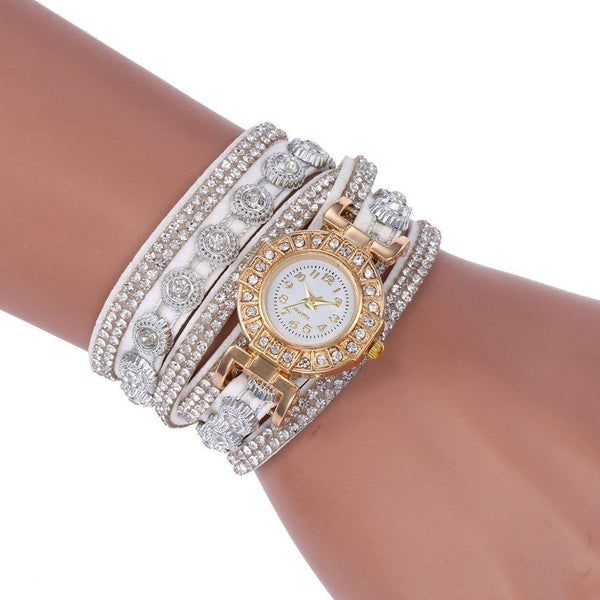 Korean Velvet Bracelet watch Luxury Full Diamond Watch Retro Style Ladies Round Long Quartz Watch HOT SALE - Hig4dm