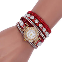 Korean Velvet Bracelet watch Luxury Full Diamond Watch Retro Style Ladies Round Long Quartz Watch HOT SALE - Hig4dm