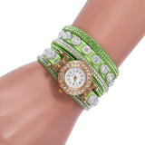 Korean Velvet Bracelet watch Luxury Full Diamond Watch Retro Style Ladies Round Long Quartz Watch HOT SALE - Hig4dm