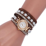 Korean Velvet Bracelet watch Luxury Full Diamond Watch Retro Style Ladies Round Long Quartz Watch HOT SALE - Hig4dm