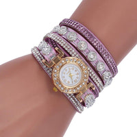 Korean Velvet Bracelet watch Luxury Full Diamond Watch Retro Style Ladies Round Long Quartz Watch HOT SALE - Hig4dm