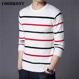 COODRONY Brand Sweater Men Fashion Casual Striped O-Neck Pull Homme Spring Autumn Cotton Knitwear Pullover Clothing Jersey C1003