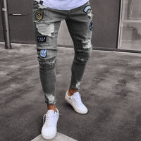 Long Pencil Pant Ripped Slim Blue Denim Spring Hole 2021 Fashion Thin Skinny Streetwear Jean for Men Boy Hiphop Trousers Clothes