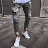 Long Pencil Pant Ripped Slim Blue Denim Spring Hole 2021 Fashion Thin Skinny Streetwear Jean for Men Boy Hiphop Trousers Clothes