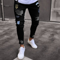 Long Pencil Pant Ripped Slim Blue Denim Spring Hole 2021 Fashion Thin Skinny Streetwear Jean for Men Boy Hiphop Trousers Clothes