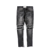 2018 Latest hip hop justin bieber Side zipper men Jeans kanye west star motorcycle stretch skinny distressed ripped biker jeans